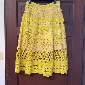 Pretty Yellow Skirt with Nude Slip